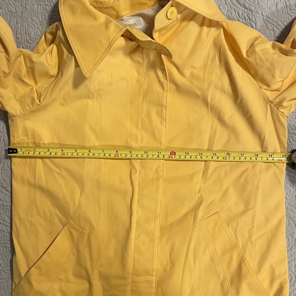 Vintage Yellow London Fog Maincoats SZ 12 Reg Button Close 2 Pocket Collar Lined - Picture 12 of 12